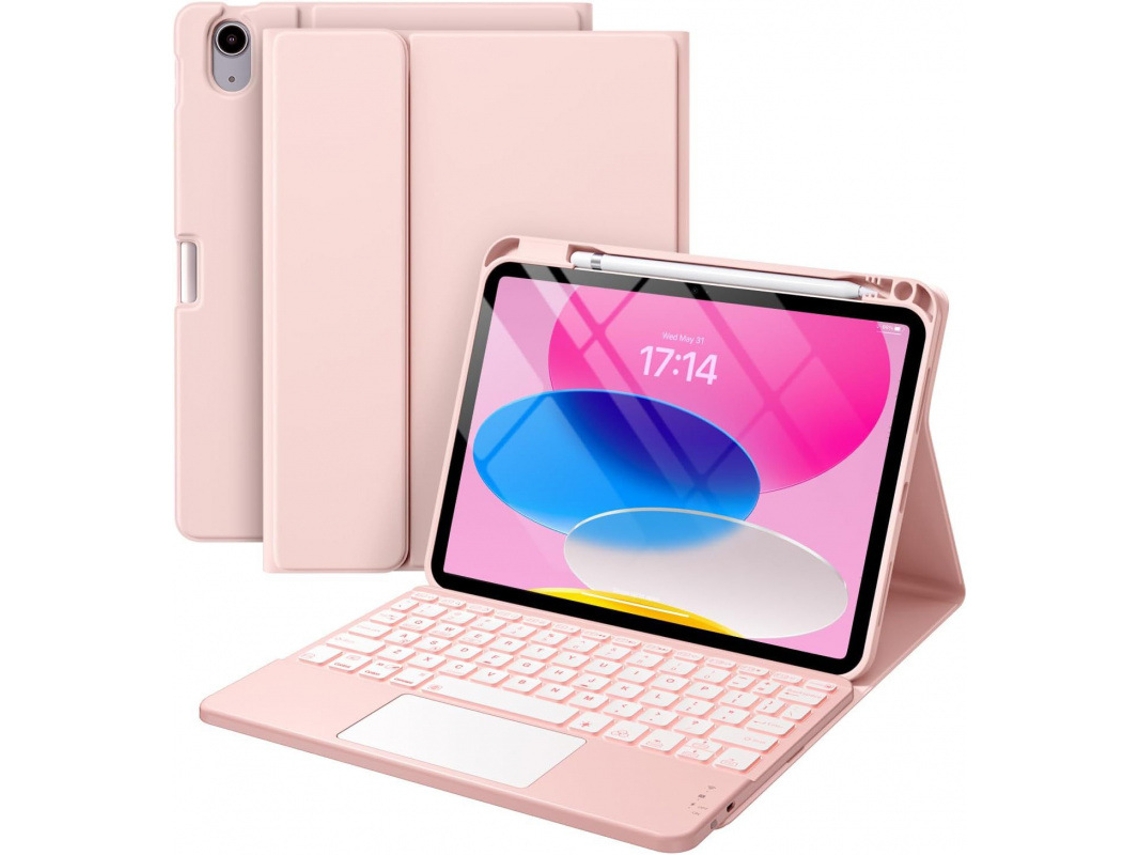 Capa Com Teclado Para Ipad Pro13 Polegadas,teclado Touch Backlit (rosa) Cuich (2024)