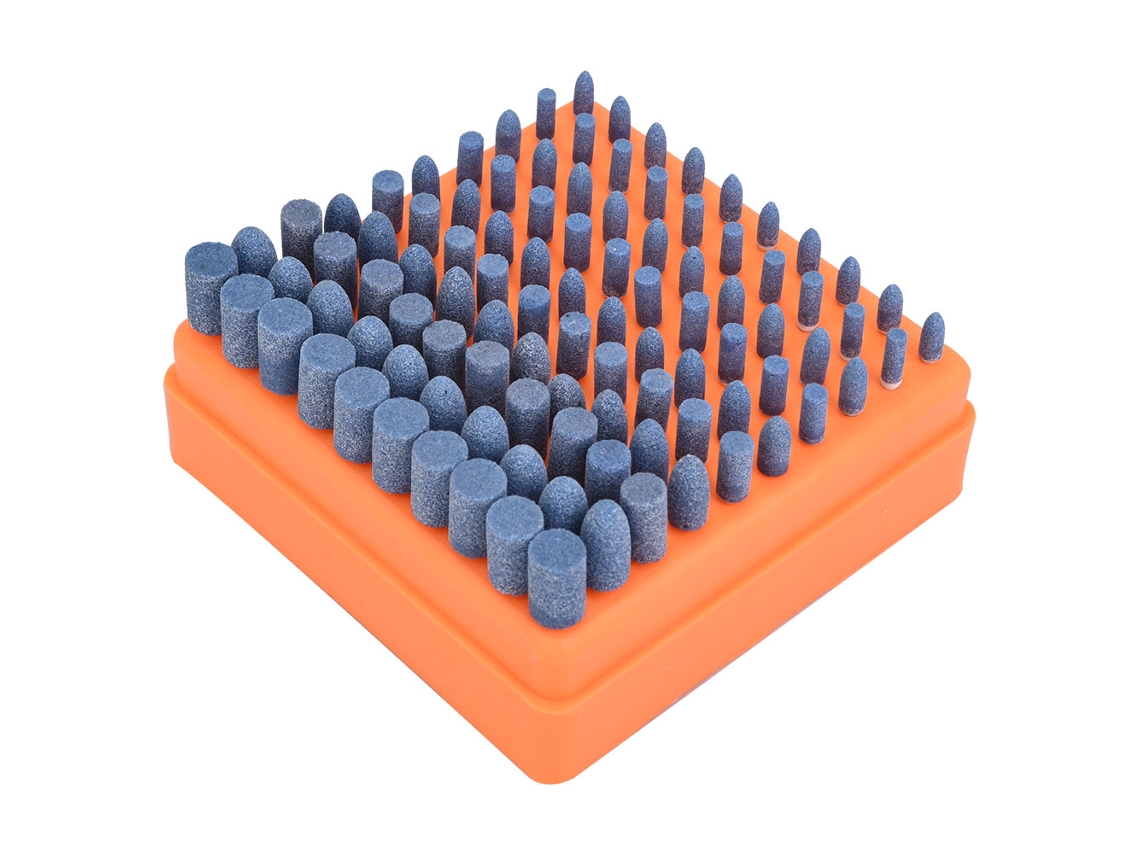100 Peças De Cabeça De Pedra Polida, Roda De Lixa, Broca Para Misturador, Cabo Azul, Diâmetro 3mm