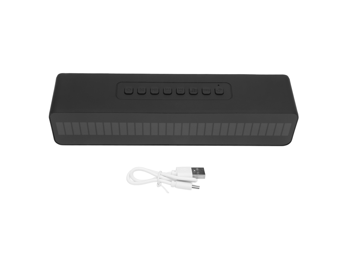 Caixa De Som Bluetooth 5.0 Portátil Com Led E Subwoofer Bateria De Grande Capacidade Preto