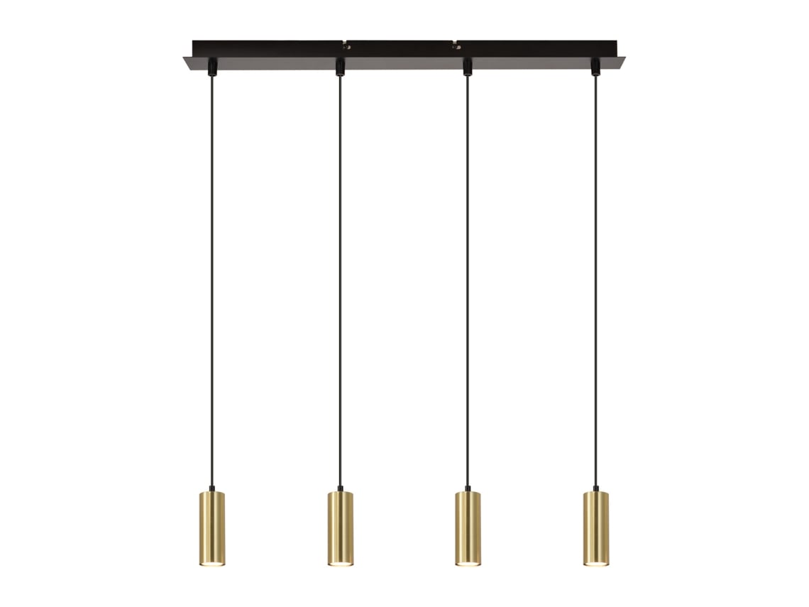Gu10 Luminária Pendente Preta Dourada Diam.170Cm Metal 4 Lâmpadas Candeeiro de Mesa Industrial Moderno para Sala de Estar Café Quarto NETTLIFE