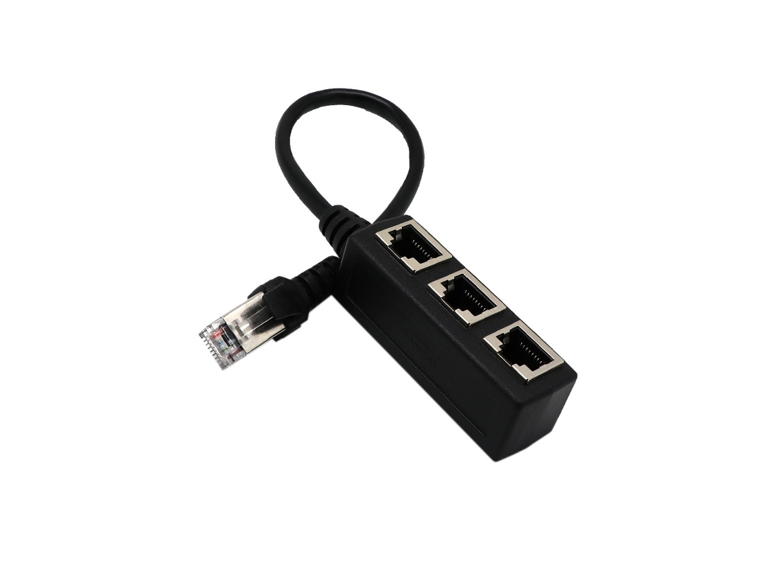 Adaptador De Rede Rj45, Com 1 A 3 Portas Lan (sem Incluir Cabos De 1 A 3 Divisores)