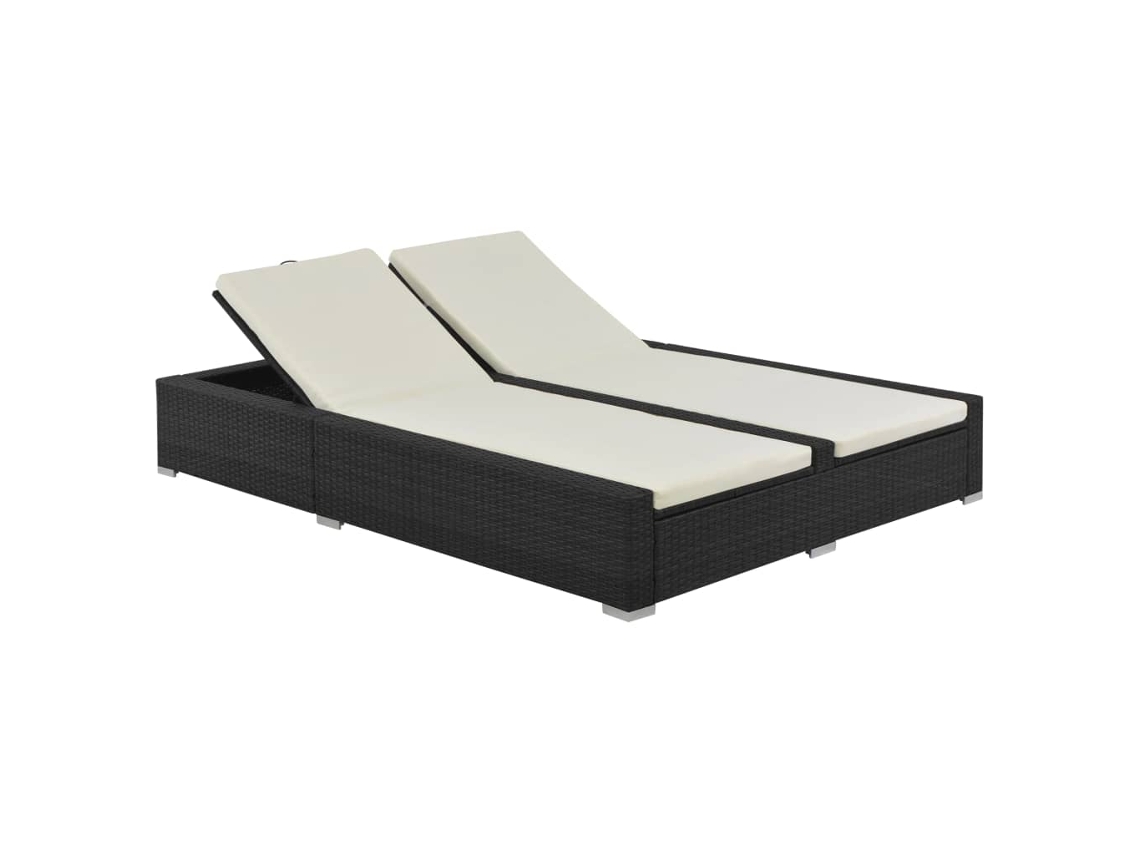 Sunlounger, Sunloungers Vidaxl Preto Rattan / Vime (n/a)