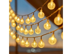 Cordão De Luzes Led (3m Com 20 Leds De Luz Quente), Luzes De Natal Em Formato De Bolha.