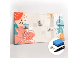 Quadro De Vidro Magnético Plantas Havaianas Para A Sala De Estar Espelharte (120x60 Cm)