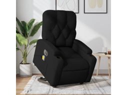 Vidaxl Poltrona Elétrica Elevatória Massagens Tecido Preto