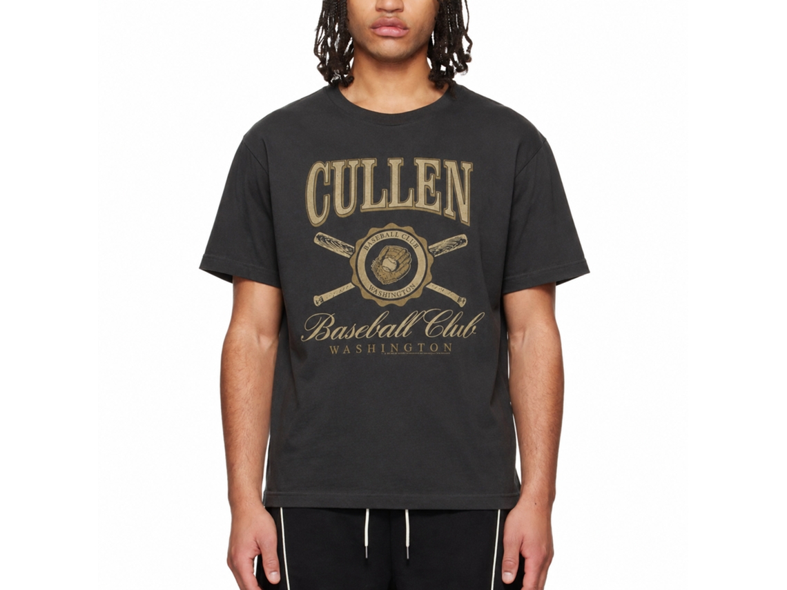 Rockinstone Twilight Movie Cullen Baseball Club Solid Smoke Adult T-shirt Size:s