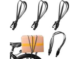Conjunto de 4 Cintas Elásticas para Bagagem com Ganchos, Suporte de 3 em 1, de Tensão para Bicicleta AQUAFORGE