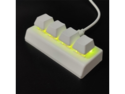 Teclado Mecânico Mini Programável Com 4 Teclas, Switch Vermelho Ctrl C V Enter, Suporte A Nkro Para Jogos E Escritório, Preto. -aquaforge