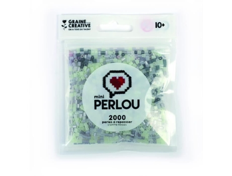 Mini contas de engomar Perlou Camaieu 4 cores Phosopho Grey - Perlou - Transparente - 2000 contas - Ø 0,25 cm