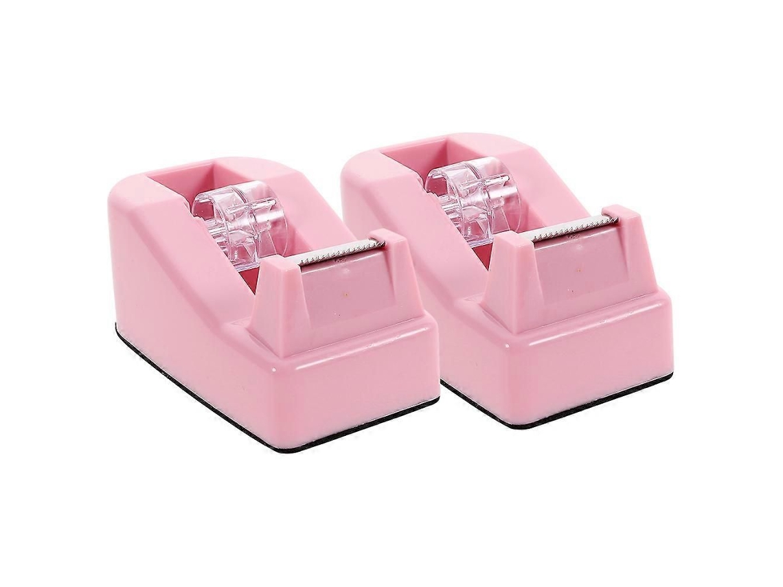 Dispensador De Fita Adesiva Portátil Pequeno, Cortador Rosa Para Escritório, 2 Unidades, Plástico