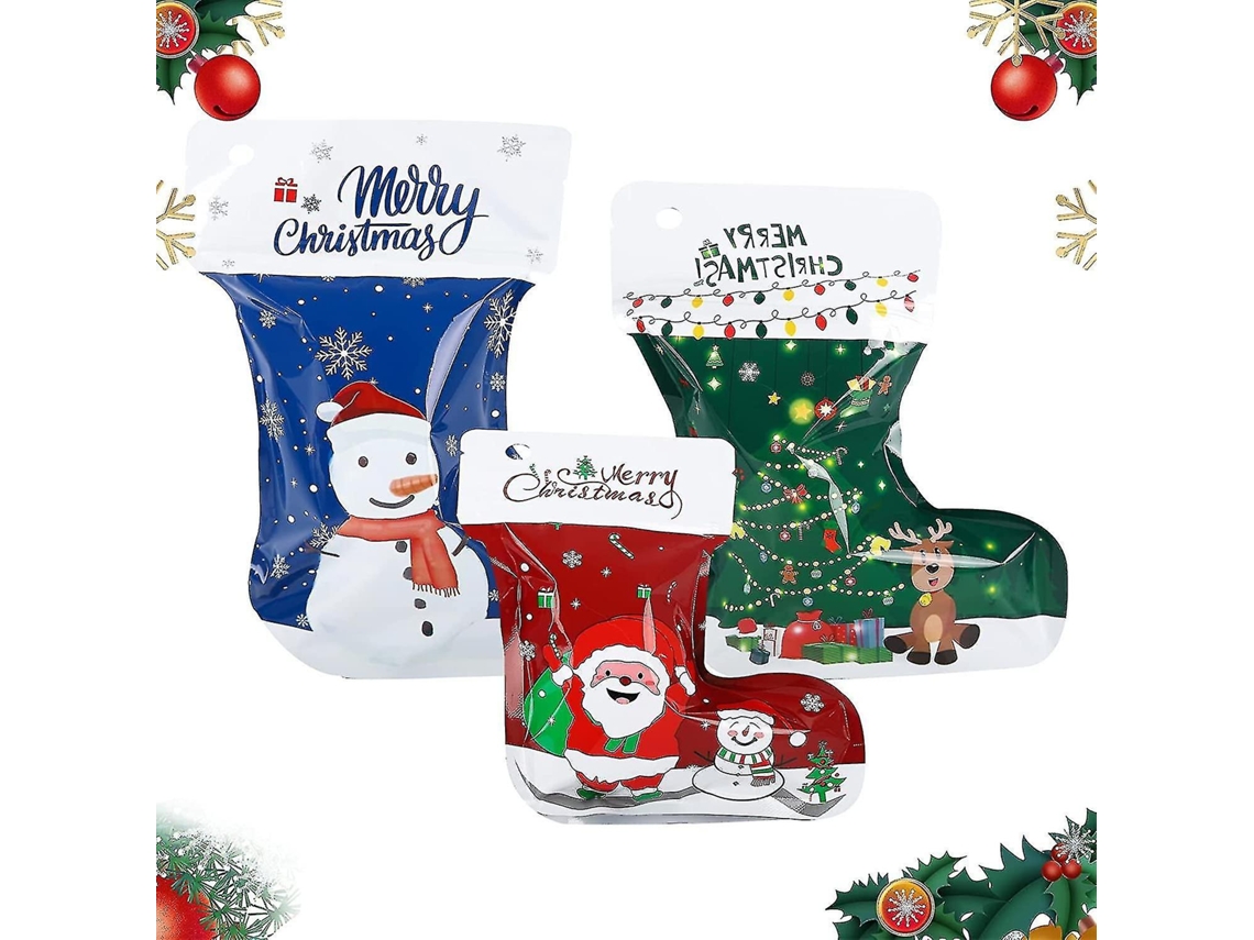 Decorações De Natal S Sacos De Natal Zip Lock Sacos De Mylar De Natal Sacos De Doces Sacos De Presente Para Crianças Olysi Shop