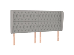 Cabeceira de Cama com Abas Tecido Cinzento Claro MAISON EXCLUSIVE (183x23x118 cm)