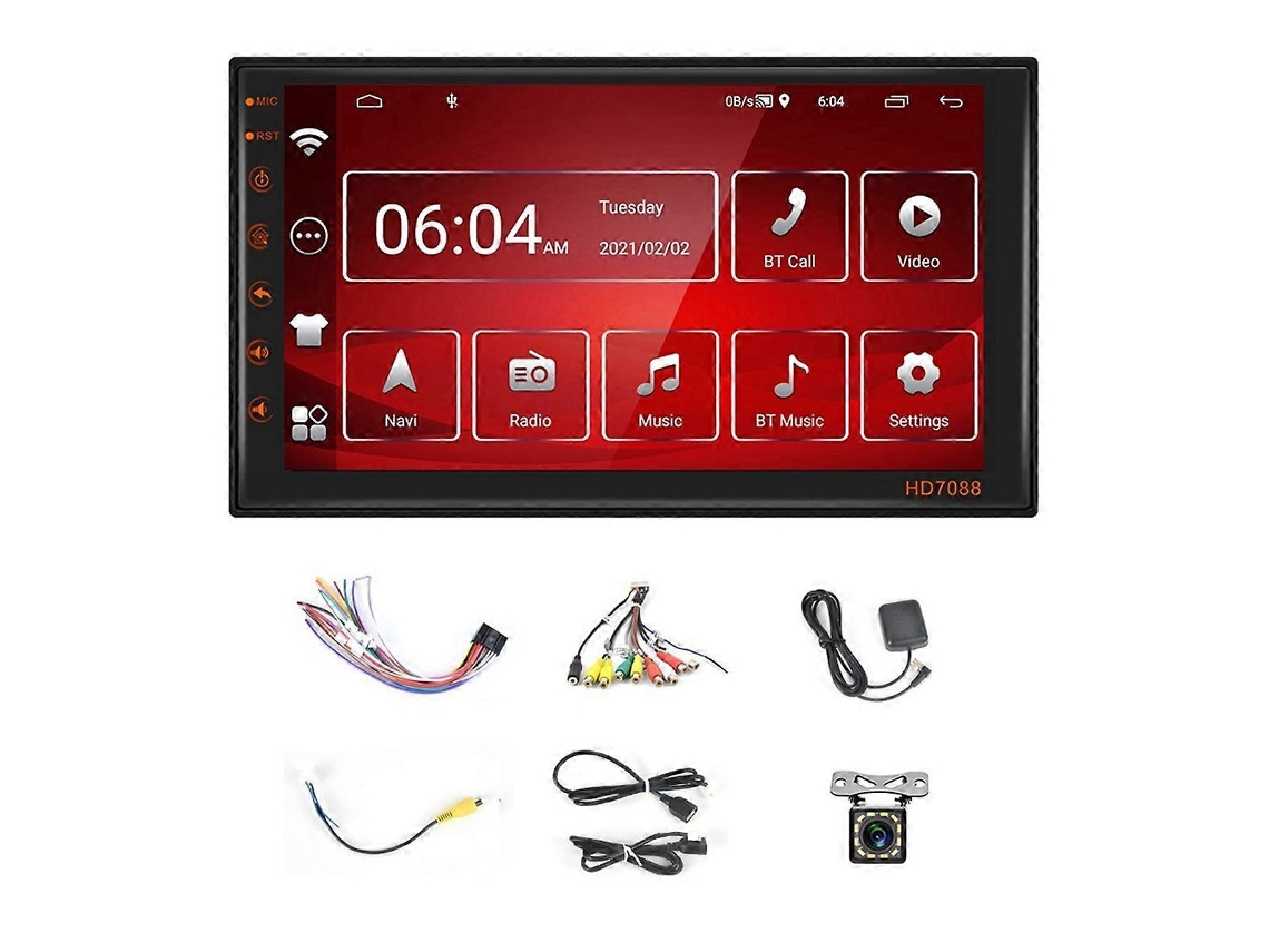 Rádio Automotivo Double Din Android 13 Com Tela Sensível Ao Toque De 7 Polegadas Brilvibera