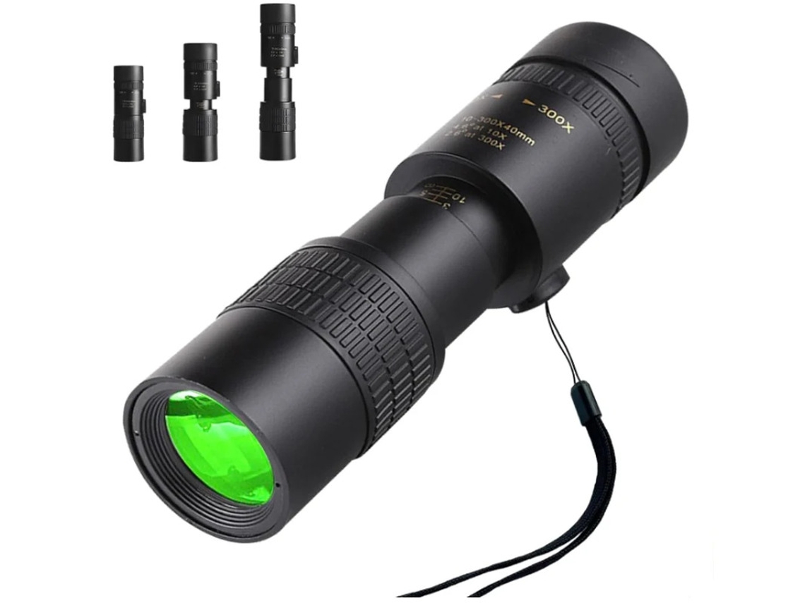 2024 Novos Monóculos 10 300x40 Atualizados Para Adultos De Alta Potência Telescópio Monocular Com Zoom Com Lentes Bak4 E Fmc Preto Bestvite