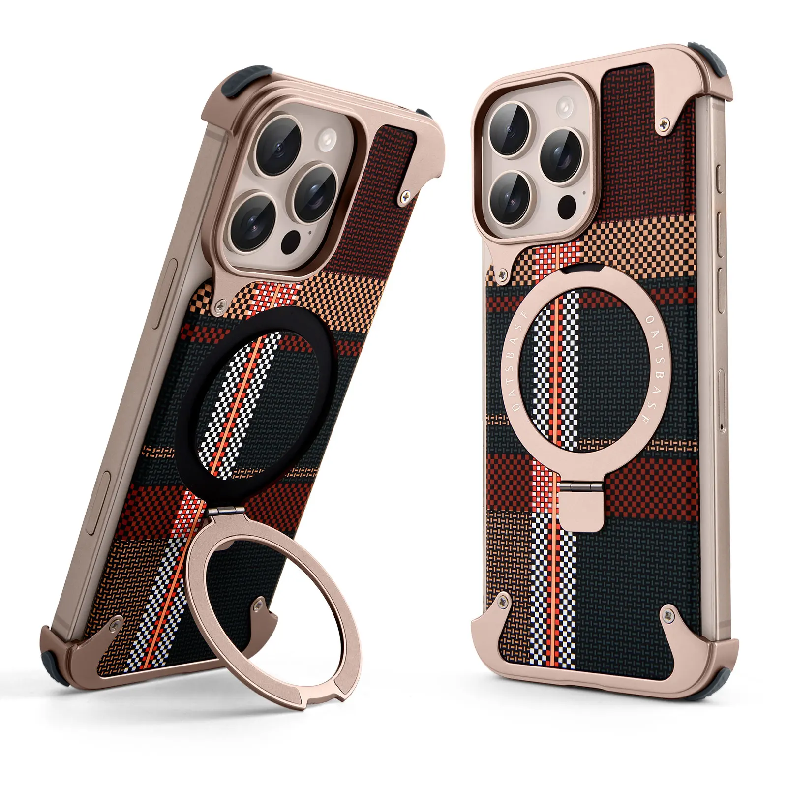 Capa Para Iphone 17 Pro Max (desert) Com Suporte Magsafe, Capa Protetora Magnética Com Textura De Fibra De Carbono.