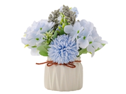 Flores Artificiais em Vasos Pequenos de Cerâmica para Decoração de Casa e Escritório NEVEANCE