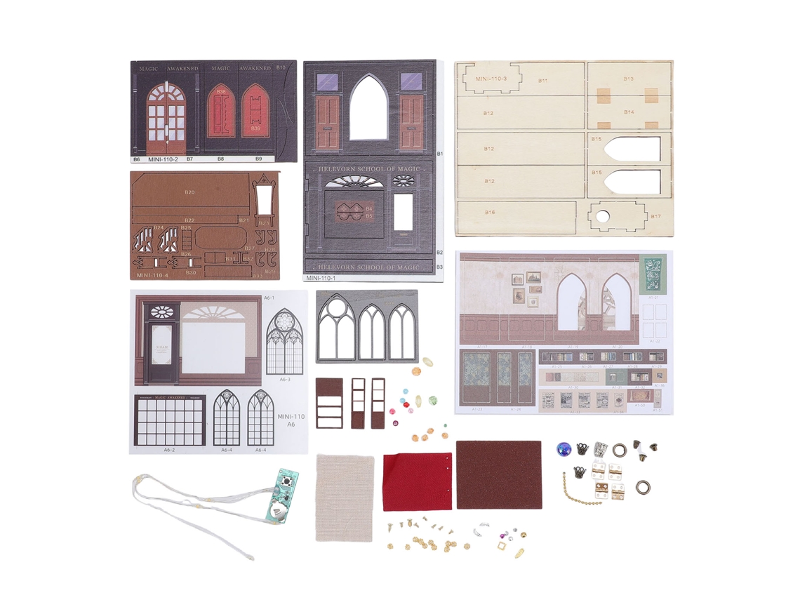 Kit Miniatura Casa Puzzle 3d Com Led Para Presente
