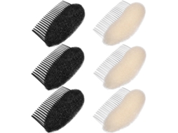 Conjunto de 6 esponjas invisíveis para cabelo, em acrílico e espuma.