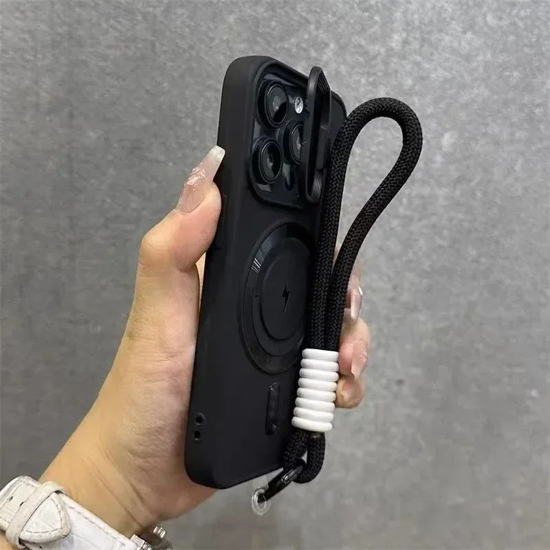 Capa Magnética Para Celular Com Suporte Para Lente (iphone 13 Pro Max, Preta)