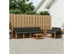 Vidaxl Conjunto De Sofás Para Exterior 7 Pcs Natural E Preto