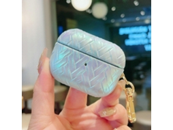 Estojo Para Fones De Ouvido Airpods Pro 2 Com Textura De Trama Colorida E Gancho.
