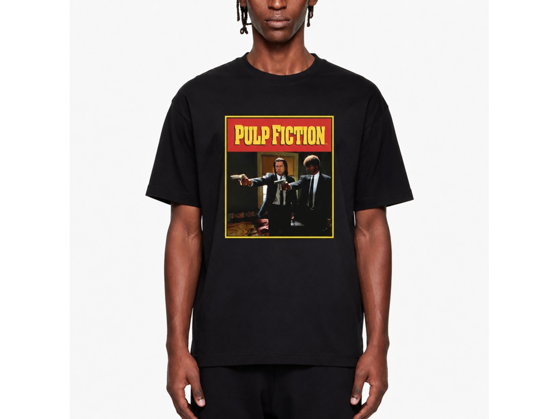 Rockinstone Men's T-shirt Pulp Fiction Jules Graphic Print Tee Black Size:xl