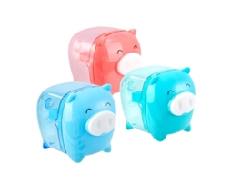 3 Mini Apontadores de Lápis Manuais em Formato de Porco, Cores Enviadas Aleatoriamente. XIAOMOYU