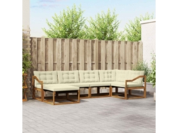 Vidaxl Conjunto De Sofás Para Exterior 6 Pcs Natural E Creme