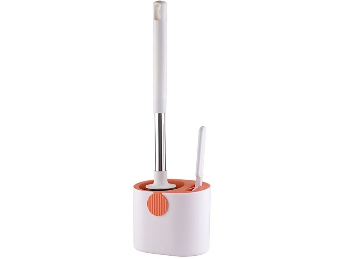 Escova Sanitária AQUAFORGE de Silicone para Golfe, Cabo Longo, Suporte para Parede, Branca