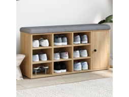 Vidaxl Banco Sapateira 102x32x50 Cm Derivados Madeira Carvalho Sonoma