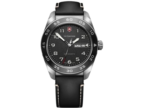 Relógio Homem Swiss Army Ss Black Dial, Black Strap Aço 10 Bar Victorinox Swissarmy