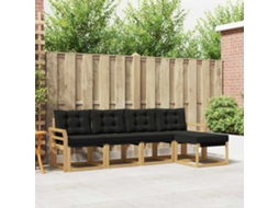 Vidaxl Conjunto De Sofás Para Exterior 5 Unid. Branco E Preto
