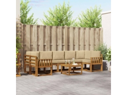 Vidaxl Conjunto De Sofás Para Exterior 8 Pcs Natural E Bege