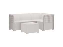 Vidaxl Sofá De Jardim Para 4 Pessoas Estilo Rattan Pp Branco