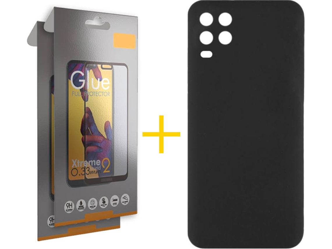 Capa e 2 Películas Xiaomi Mi 10 Lite ACCETEL Liso Preto