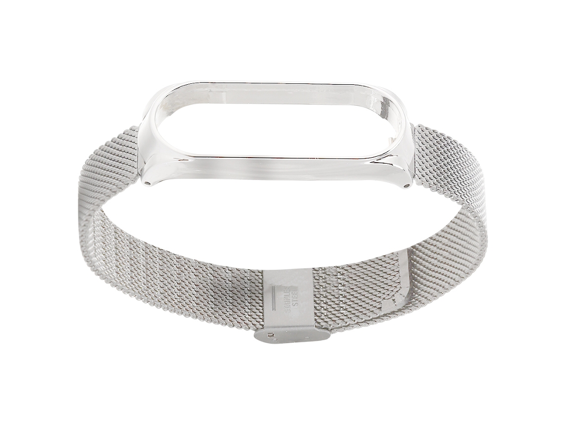 Fivela de Substituição de Pulseira Estilo Compatível com Pulseira de Malha Metálica Prata Xiaomi Mi Band 3/4 Pulseira Fashion EOOCOO