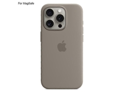 Capa Magsafe para iPhone 15 Pro, Silicone Líquido, Cinza