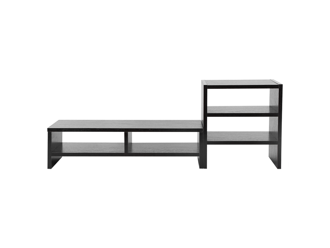 Organizador de mesa para computador com 3 prateleiras AQUAFORGE nogueira preta