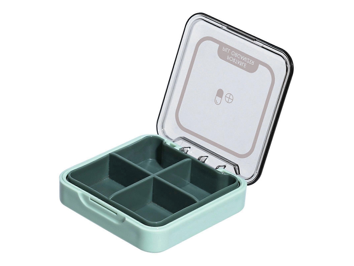 Caixa Organizadora De Comprimidos Com 4 Compartimentos, Compacta E Fácil De Transportar, Ideal Para Idosos, Pais E Pacientes. Nostalgia88