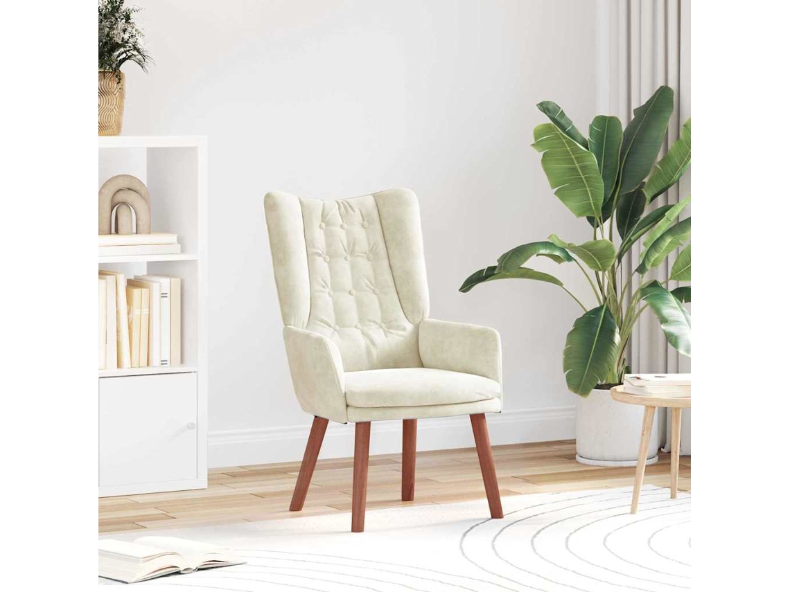 Vidaxl Poltrona Creme 63 X 67 X 94 Cm Veludo
