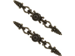Tehaux Conjunto De 2-puxadores Vintage Europeus Com Design Floral Em Liga Zinco, Espaçamento De 160mm E Pegada
