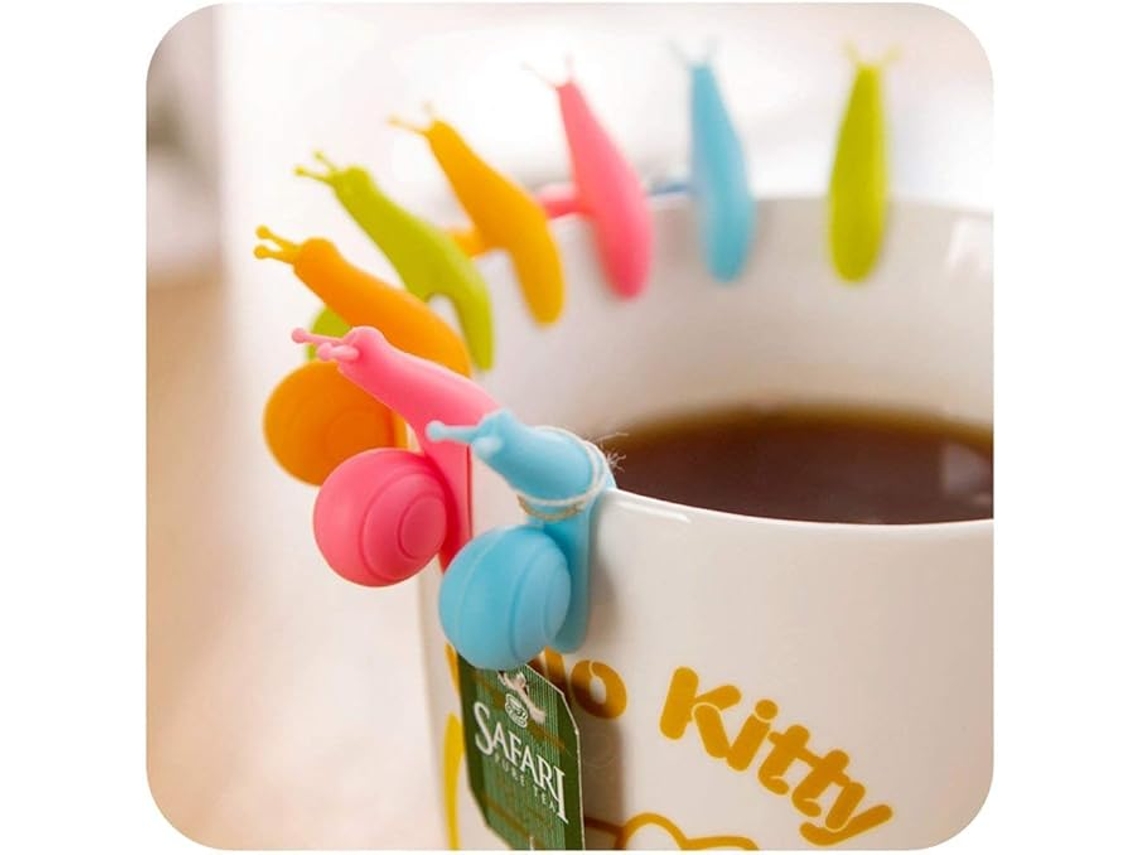 Conjunto De 10 Porta-sachês Chá Em Silicone Formato Caracol, Perfeitos Para Canecas E Doces.
