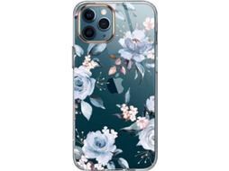 Capa para iPhone 11 Pro YURU 5.8 polegadas 2019 com flores, transparente, anti amarelecimento e impacto