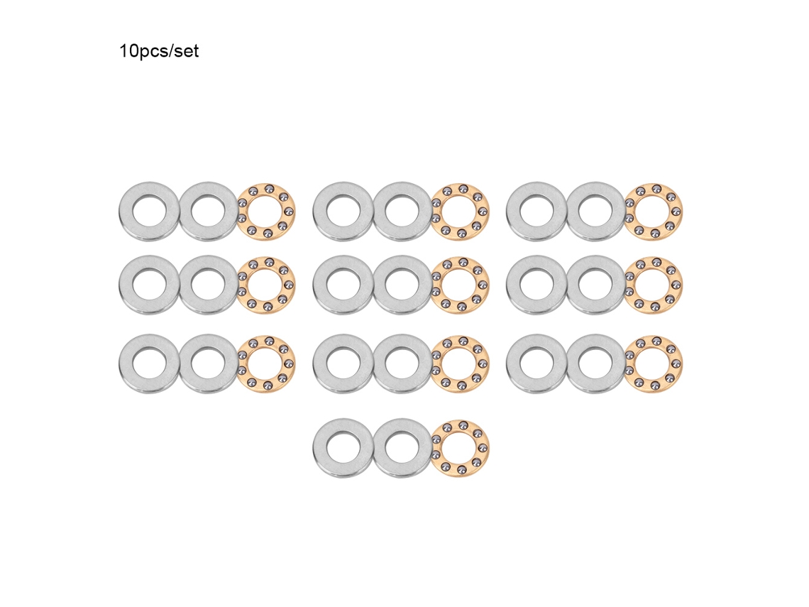 Conjunto 10 Rolamentos De Bola De Empuxo Miniatura De Aço F5-10m 5x10x4mm Alta Precisão