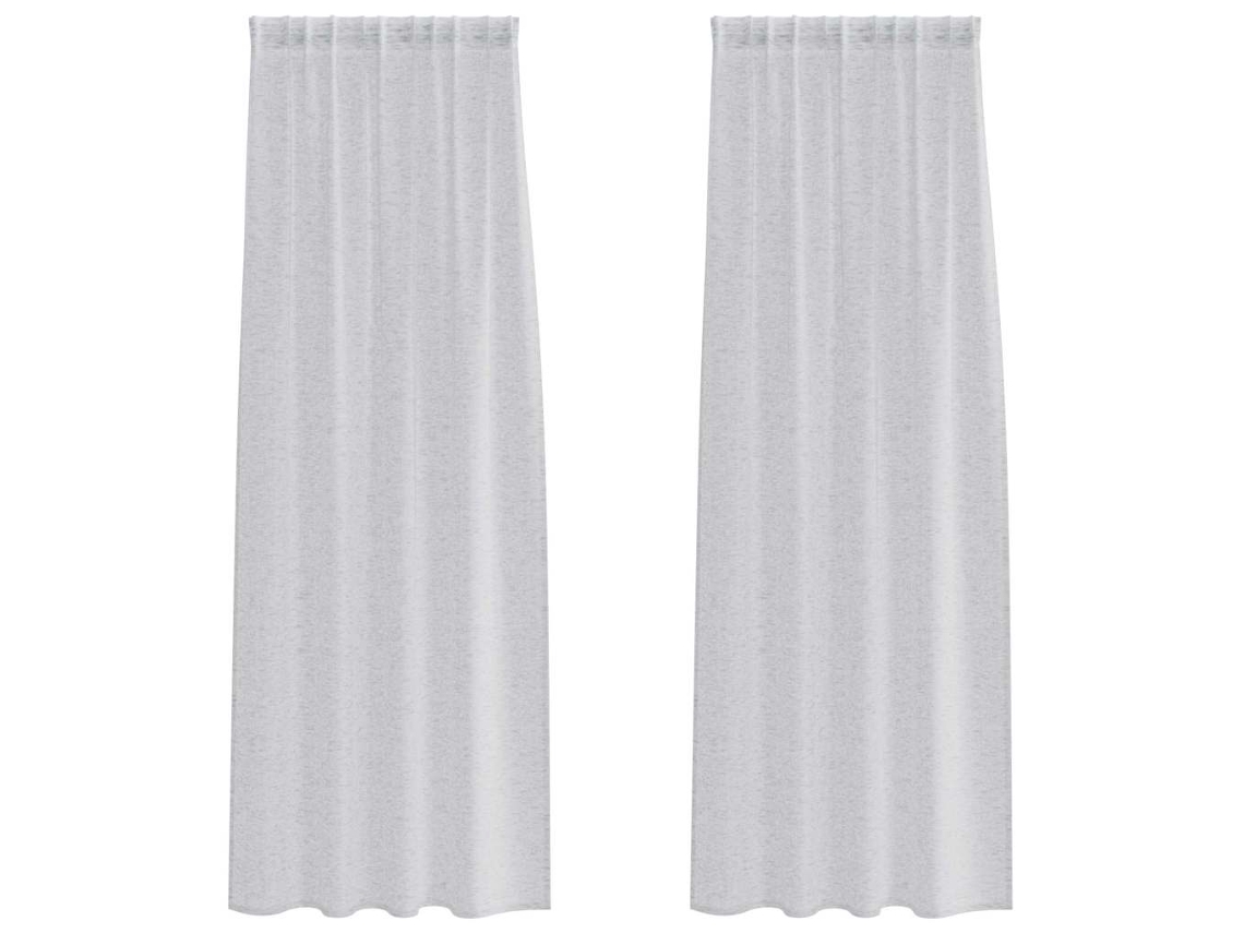 Maison Exclusive - Cortina De Voile 2 Pcs Cinzento-claro 260 X 140 Cm Poliéster