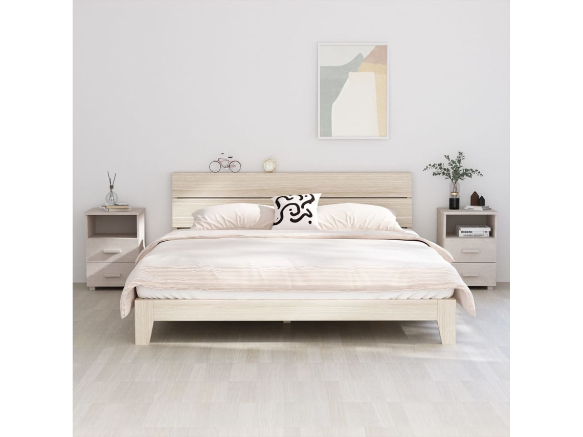Vidaxl Mesas Cabeceira Hamar 2pcs 40x35x62 Cm Pinho Maciço Branco