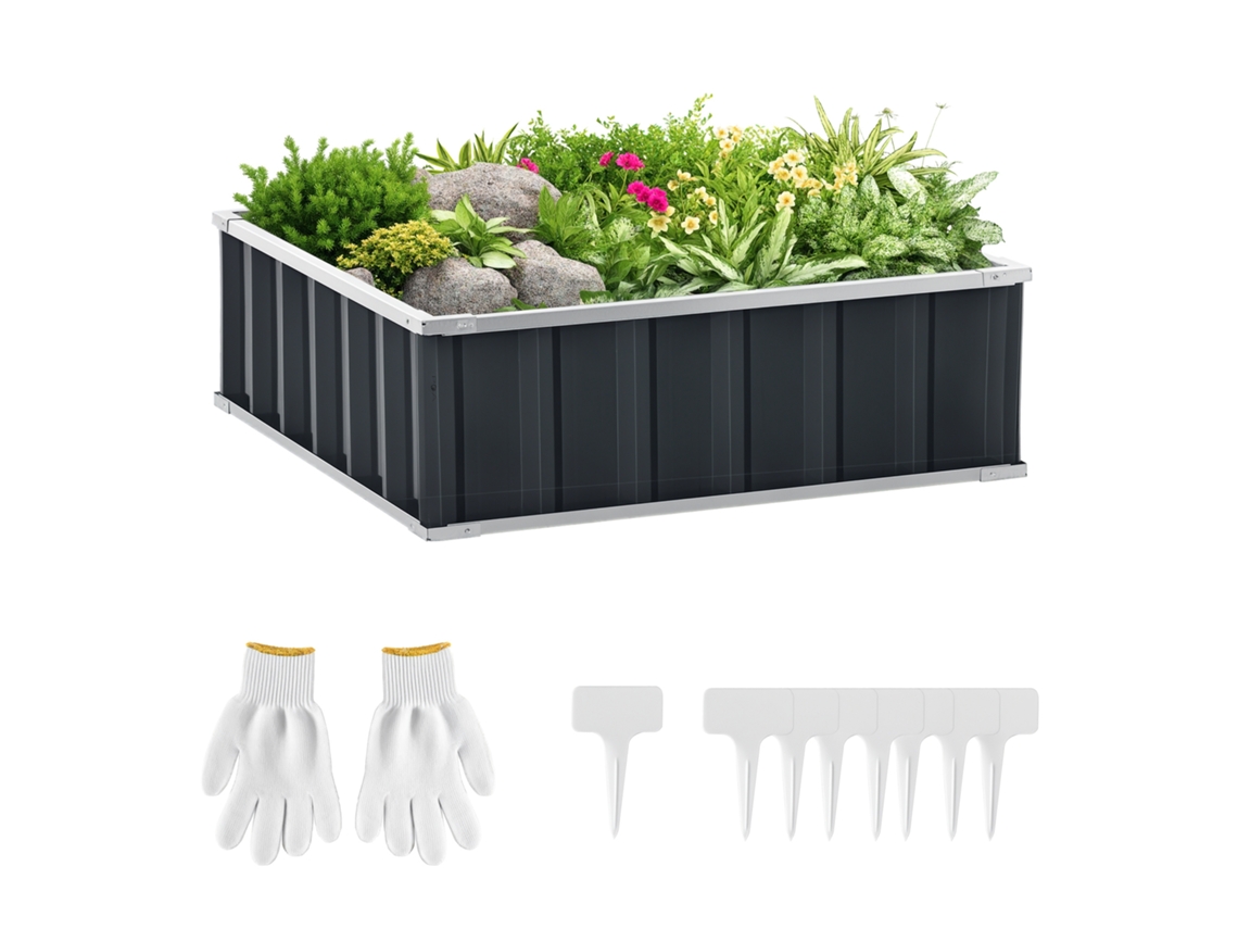 Cama Elevada para Horta em Aço 90x90x30cm