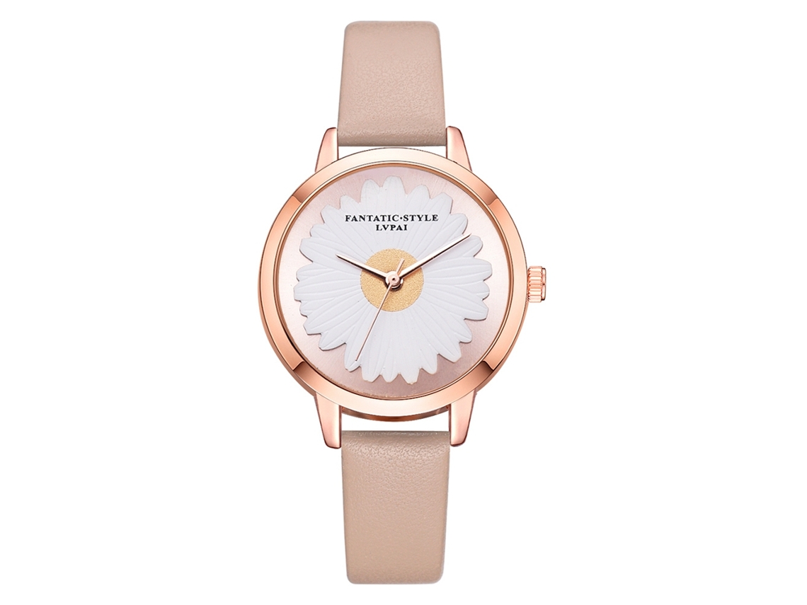 Relógio de Pulso Feminino Lvpai Casual Simples Quartzo com Cinto Pu Bege