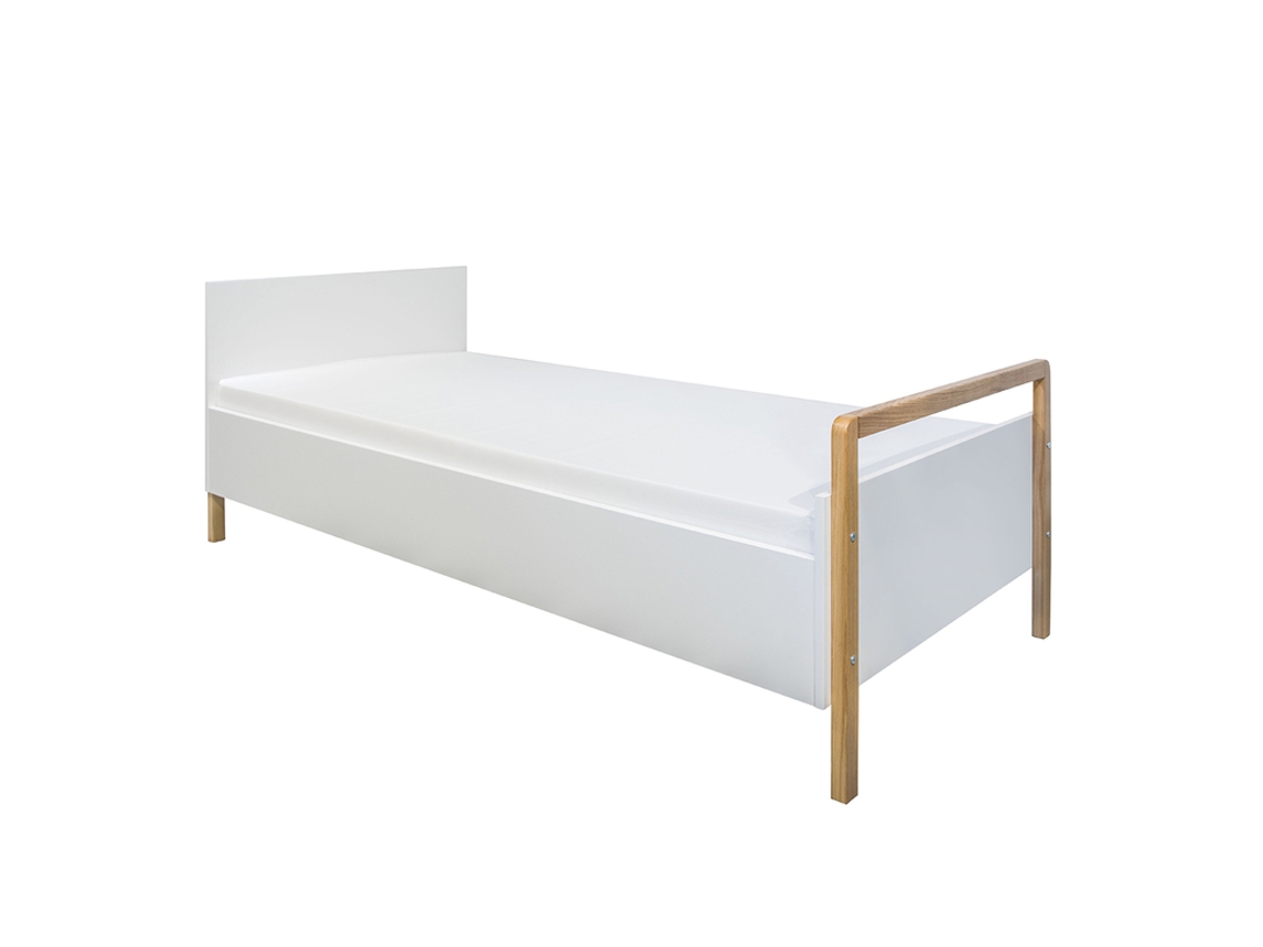 Cama Kocot Kids Victor 80x180 Incluindo Base De Ripas - Branco E Carvalho