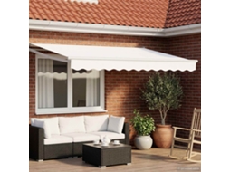 Vidaxl Toldo Retrátil Manual Com Leds Branco 3,5 X 2 M